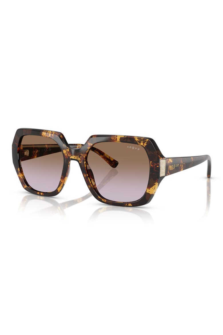 55mm Irregular Sunglasses, Alternate, color, BLOND HAVANA