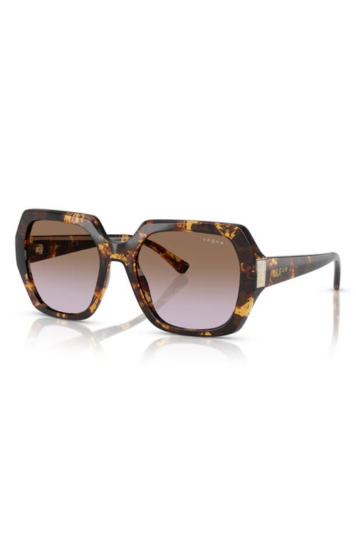 Vogue 55mm Irregular Sunglasses In Blond Havana