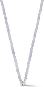 SPHERA MILANO Rhodium Plated Beaded Oval Necklace