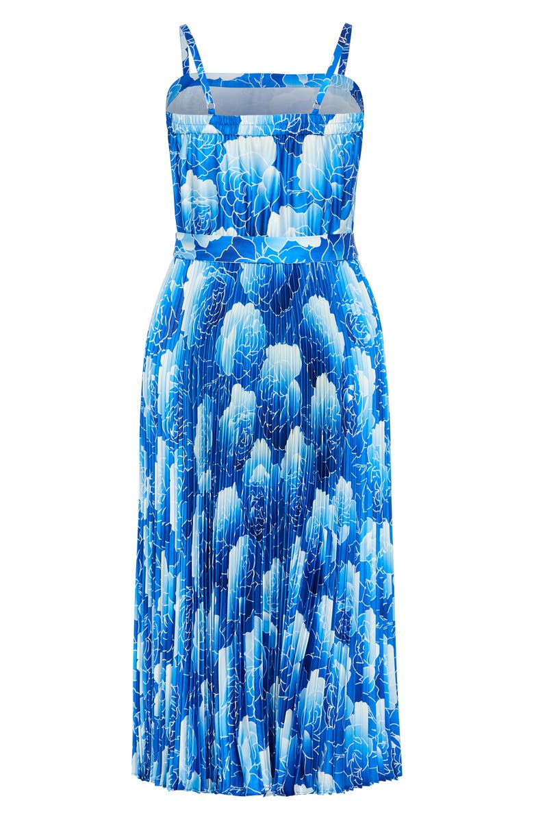City Chic Jayda Print Pleated Sundress, Alternate, color, Soft Beauty