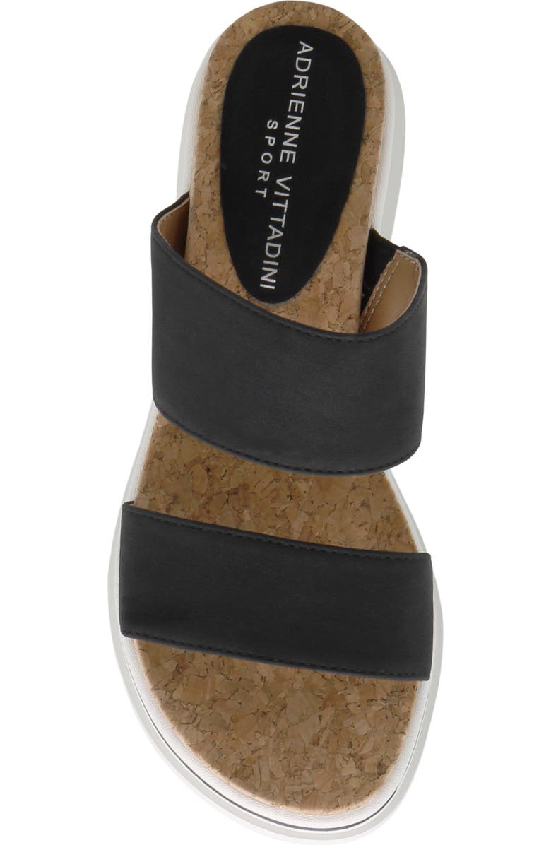 Adrienne Vittadini Cara 3 Wedge Slide Sandal, Alternate, color, Black Mesh