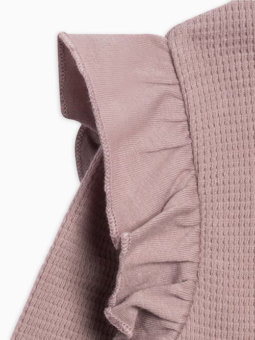 Kendi Mila Waffle Knit Flutter Romper In Pink