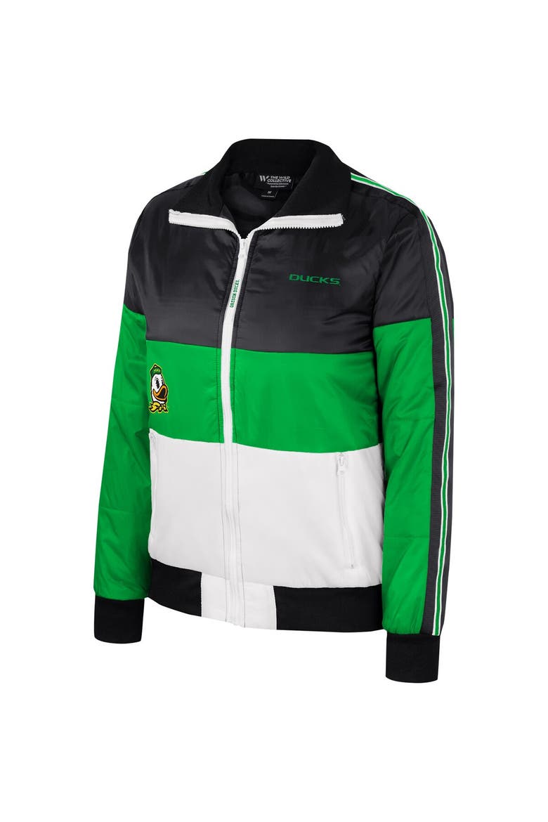 Women's The Wild Collective  Green Oregon Ducks Color-Block Puffer Full-Zip Jacket, Alternate, color, Green