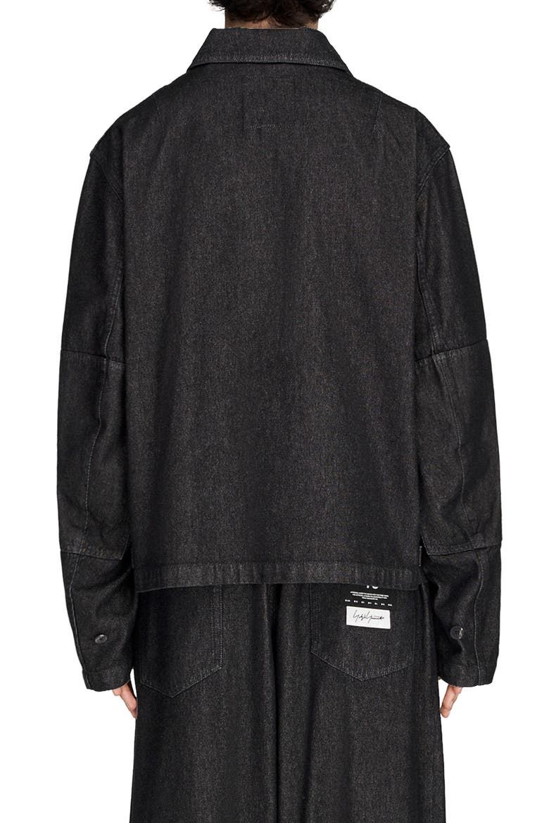 Zip Front Denim Jacket, Alternate, color, BLACK
