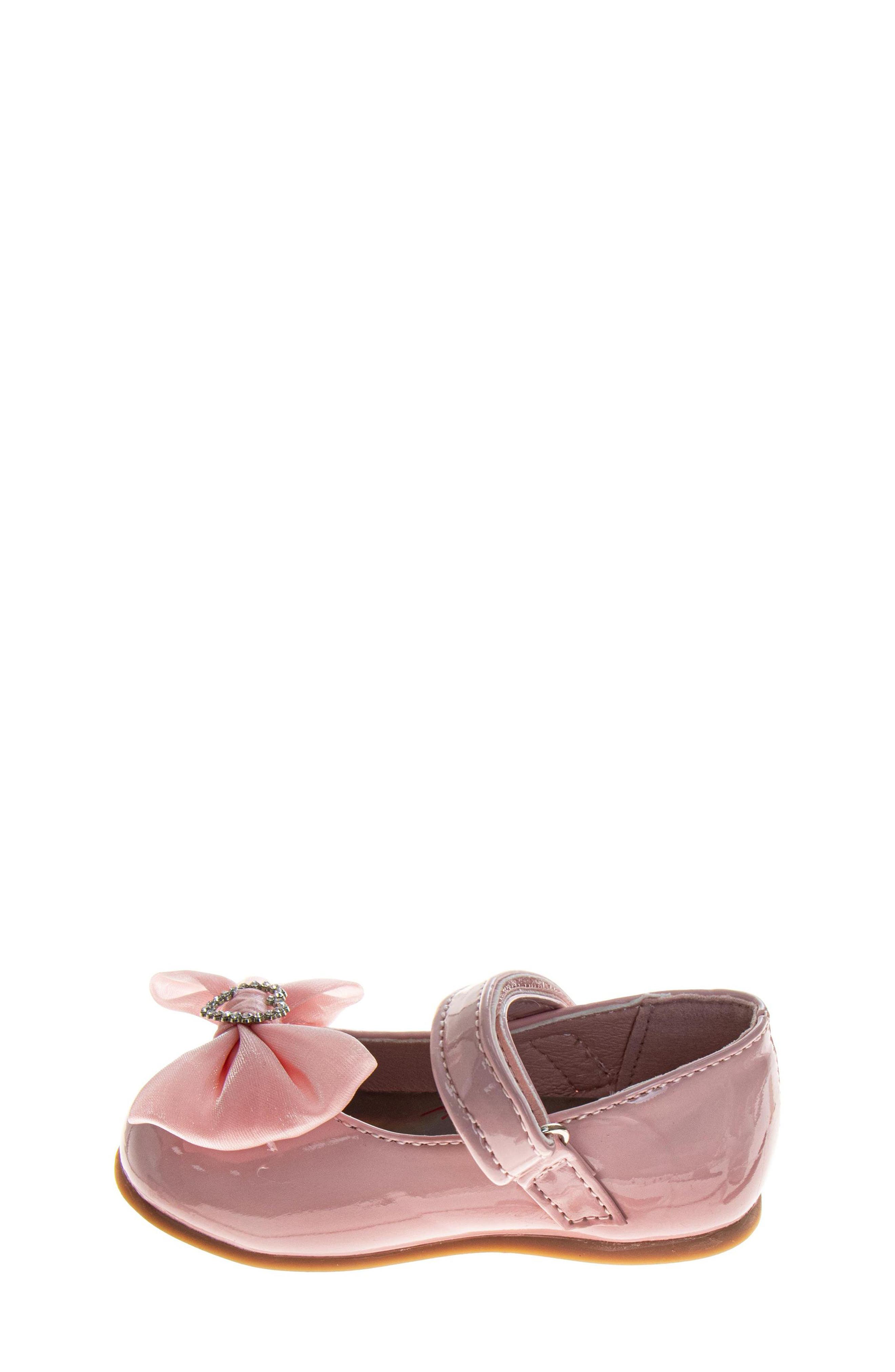 Kids' Bow Dress Flat, Alternate, color, BLUSH PATENT