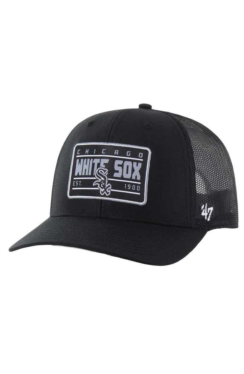 '47 Men's '47 Black Chicago White Sox Hardline Trucker Adjustable Hat, Main, color, Black