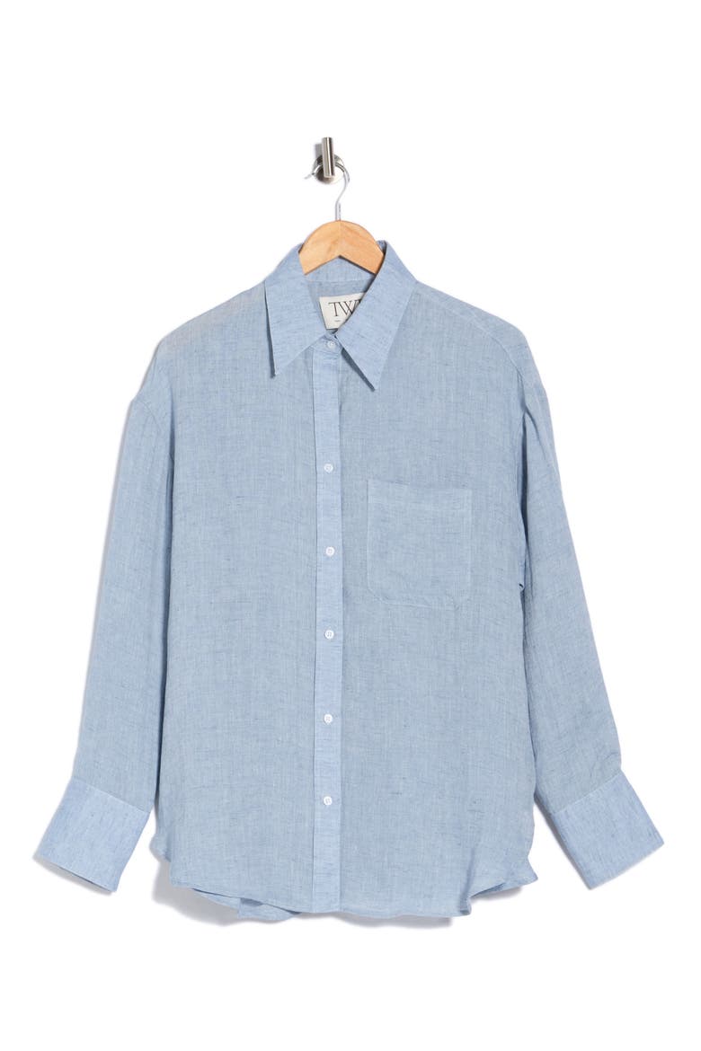 Big Joe Hemp Button-Up Shirt, Main, color, LIGHT INDIGO