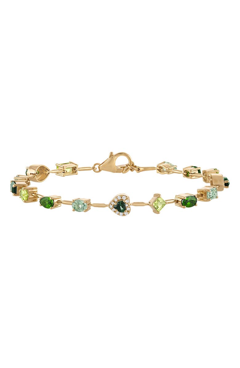 EDEN PRESLEY Mini Rock Candy Bracelet, Main, color, Yellow Gold - Green