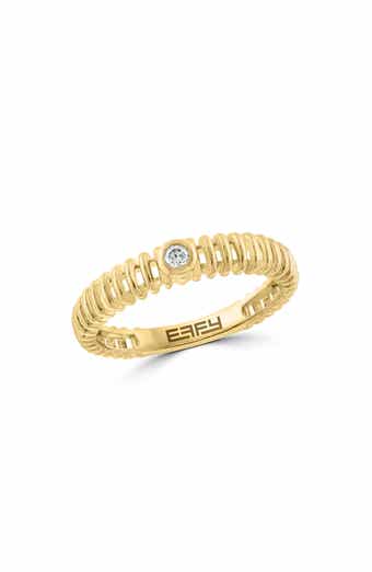 Diamond Bar Textured Band Ring