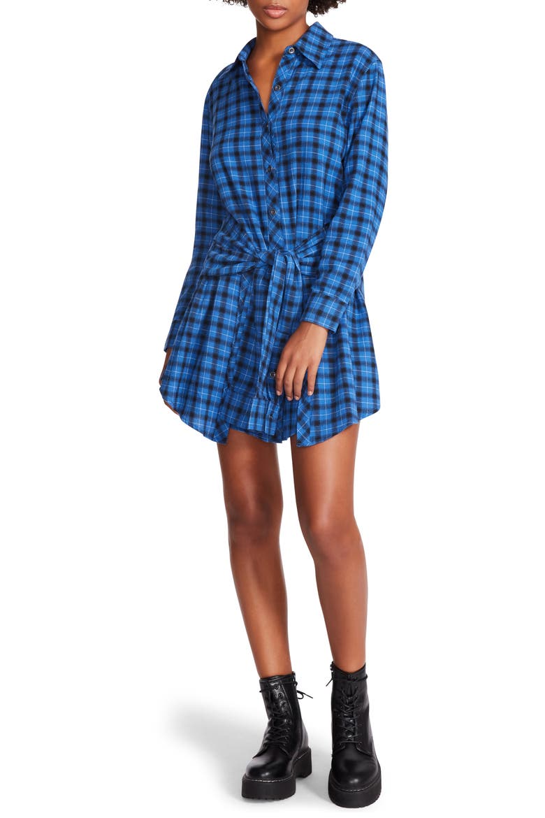 Peyton Long Sleeve Shirtdress, Main, color, BLUING