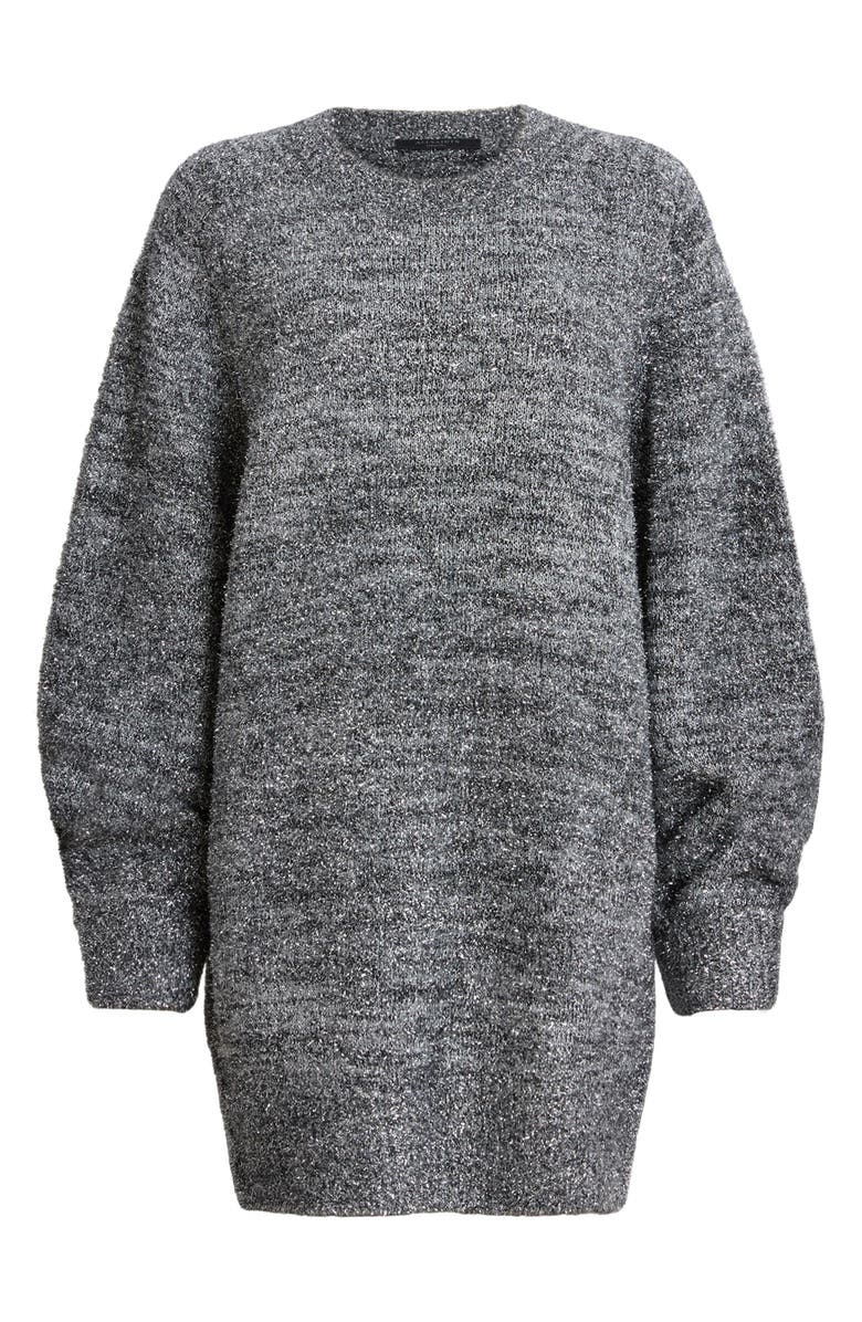 AllSaints Dazzle Long Sleeve Sweater Dress, Alternate, color, Gunmetal Grey