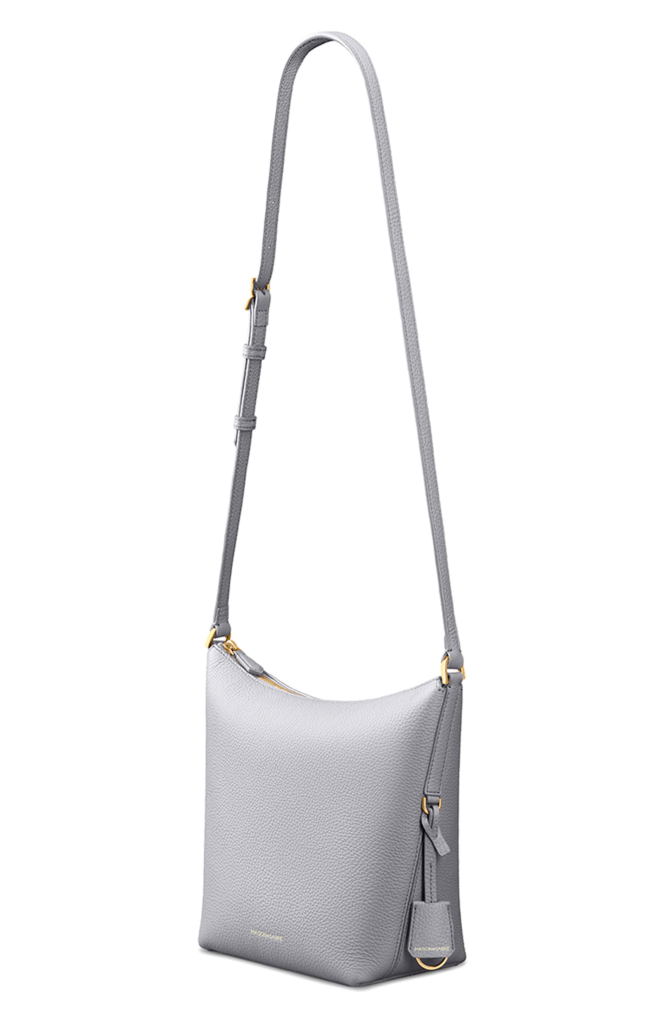 MAISON de SABRÉ The Zipped Bucket Bag, Main, color, Dove Grey