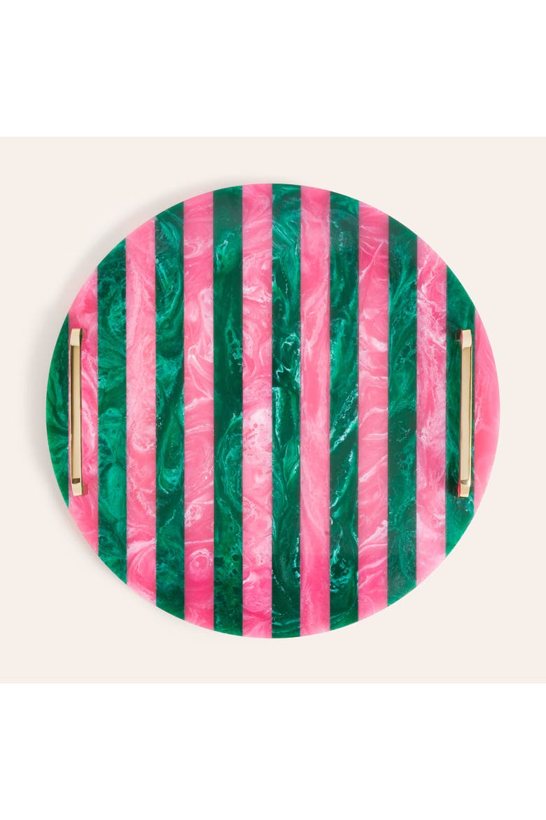 Tanda Resin Round Tray  Curated Decor, Alternate, color, Green