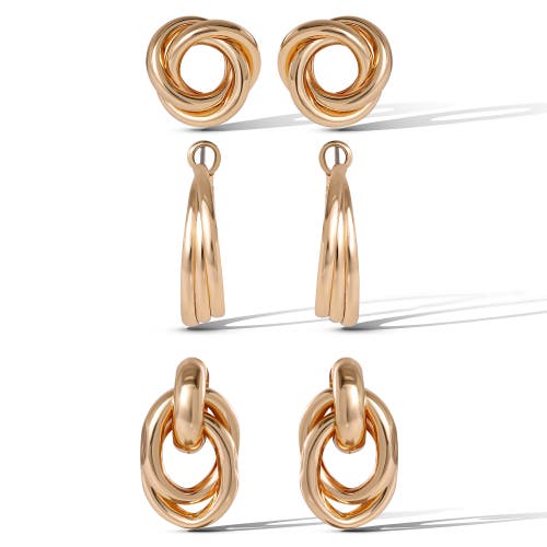 Jessica Simpson Mixed Shape Earring Set In Gold