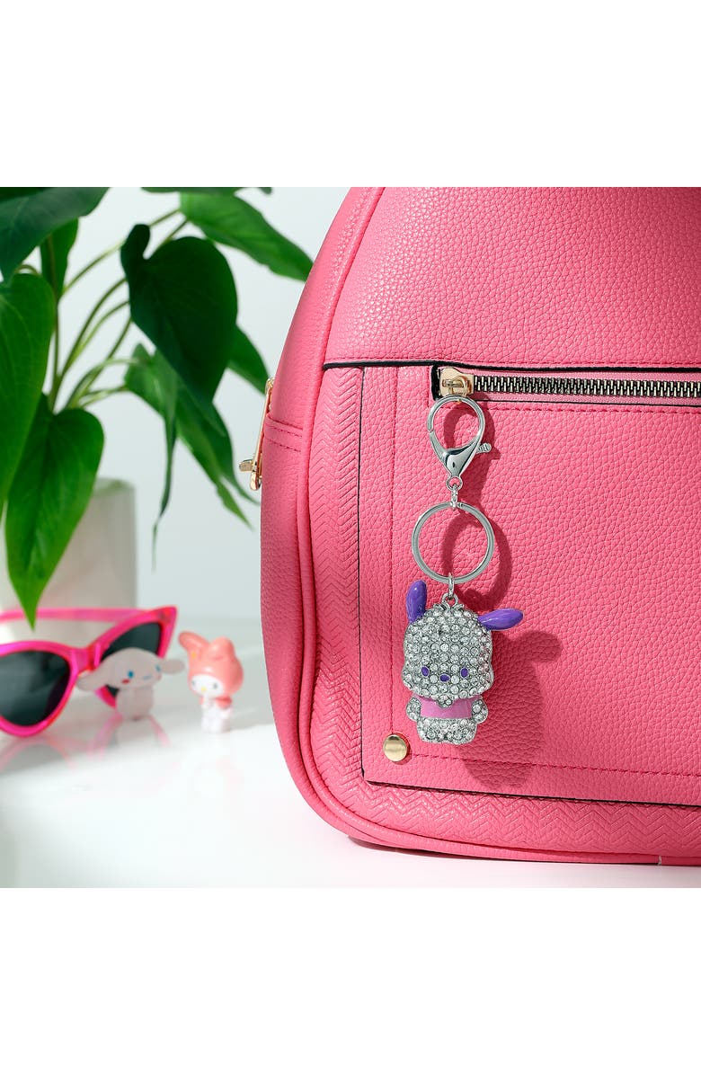 Hello Kitty Pochacco Pavé Keychain Bag Charm, Alternate, color, Clear, Multi