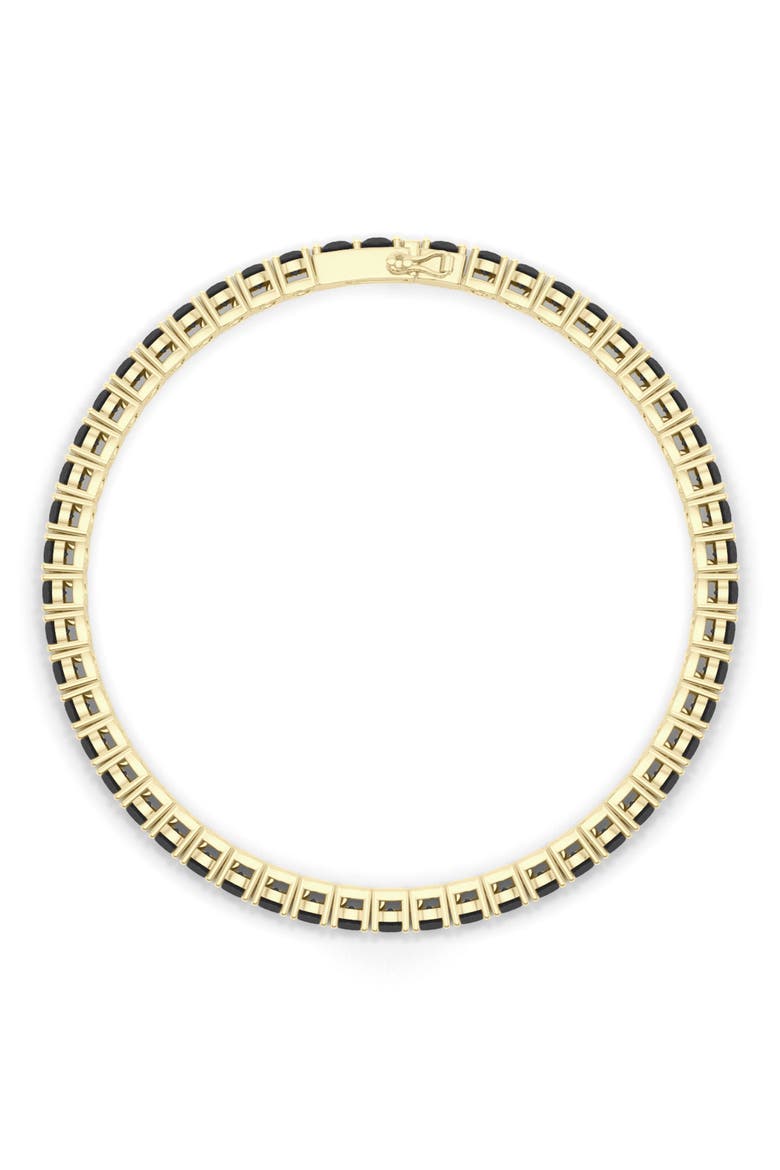 Lab Created Black Diamond Tennis Bracelet, Alternate, color, YELLOW GOLD/ DIAMOND
