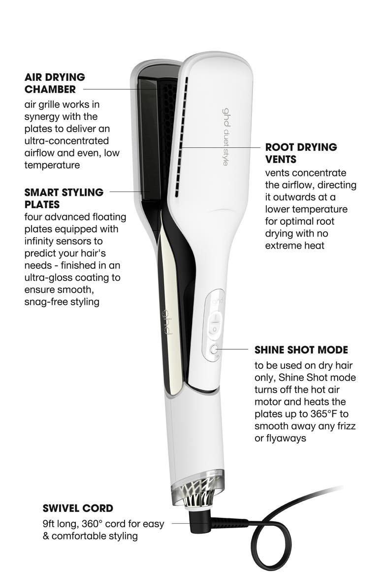 Duet Style 2-in-1 Hot Air Styler, Alternate, color, WHITE