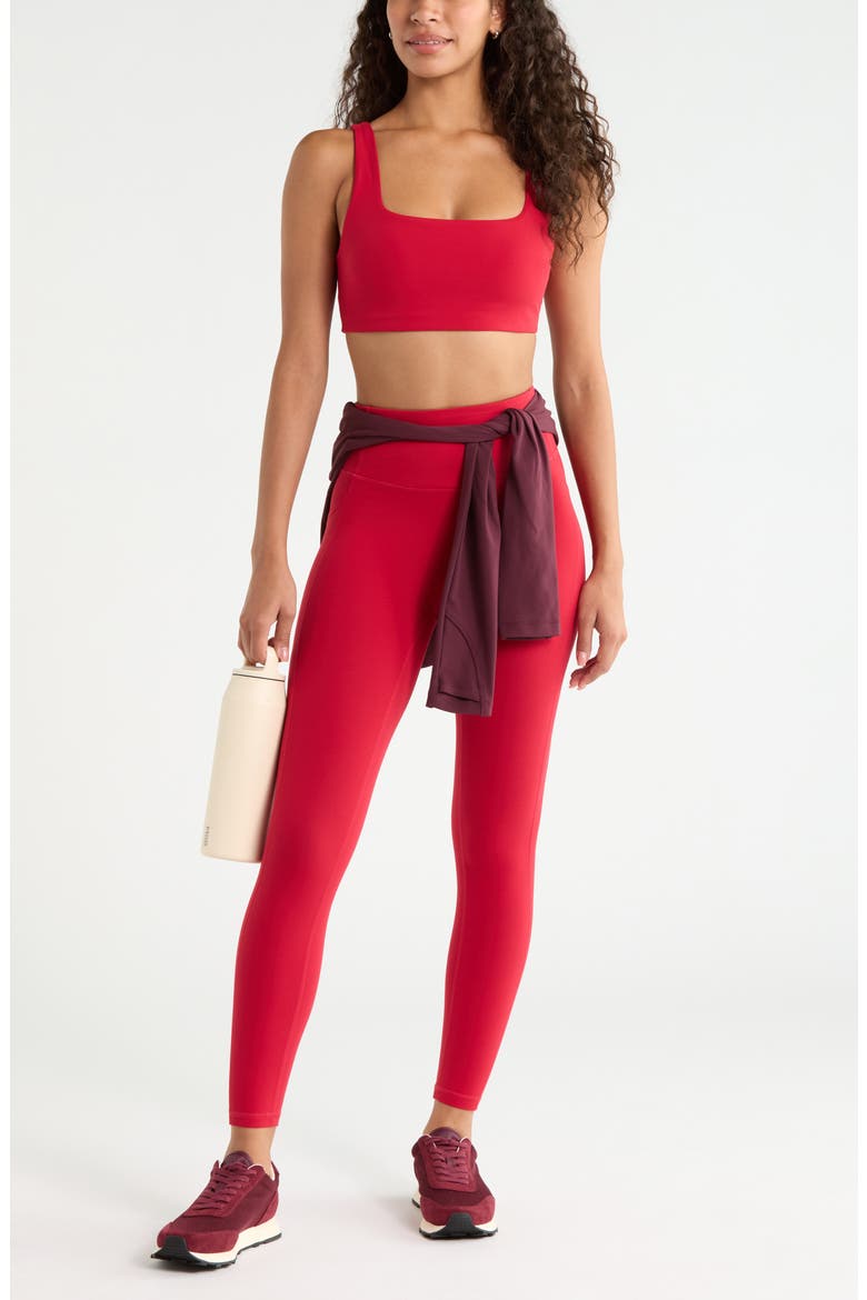 Studio Luxe Square Neck Sports Bra, Alternate, color, RED JESTER