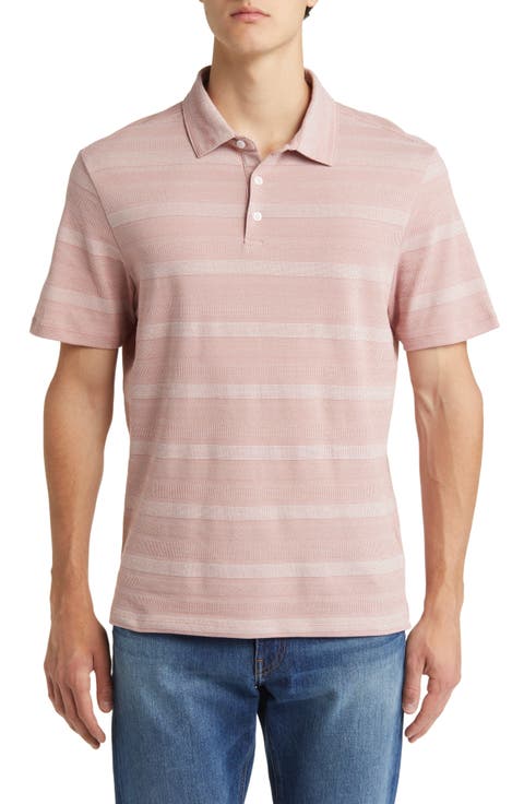 Rocky Stripe Quarter Zip Cotton Polo