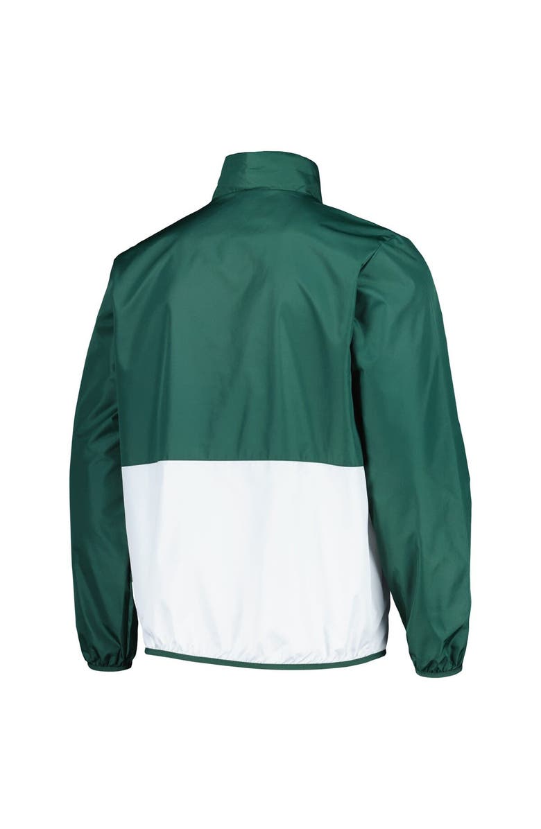 G-III SPORTS BY CARL BANKS Men's G-III Sports by Carl Banks Green Miami Hurricanes Cornerman Half-Zip Top, Alternate, color, 