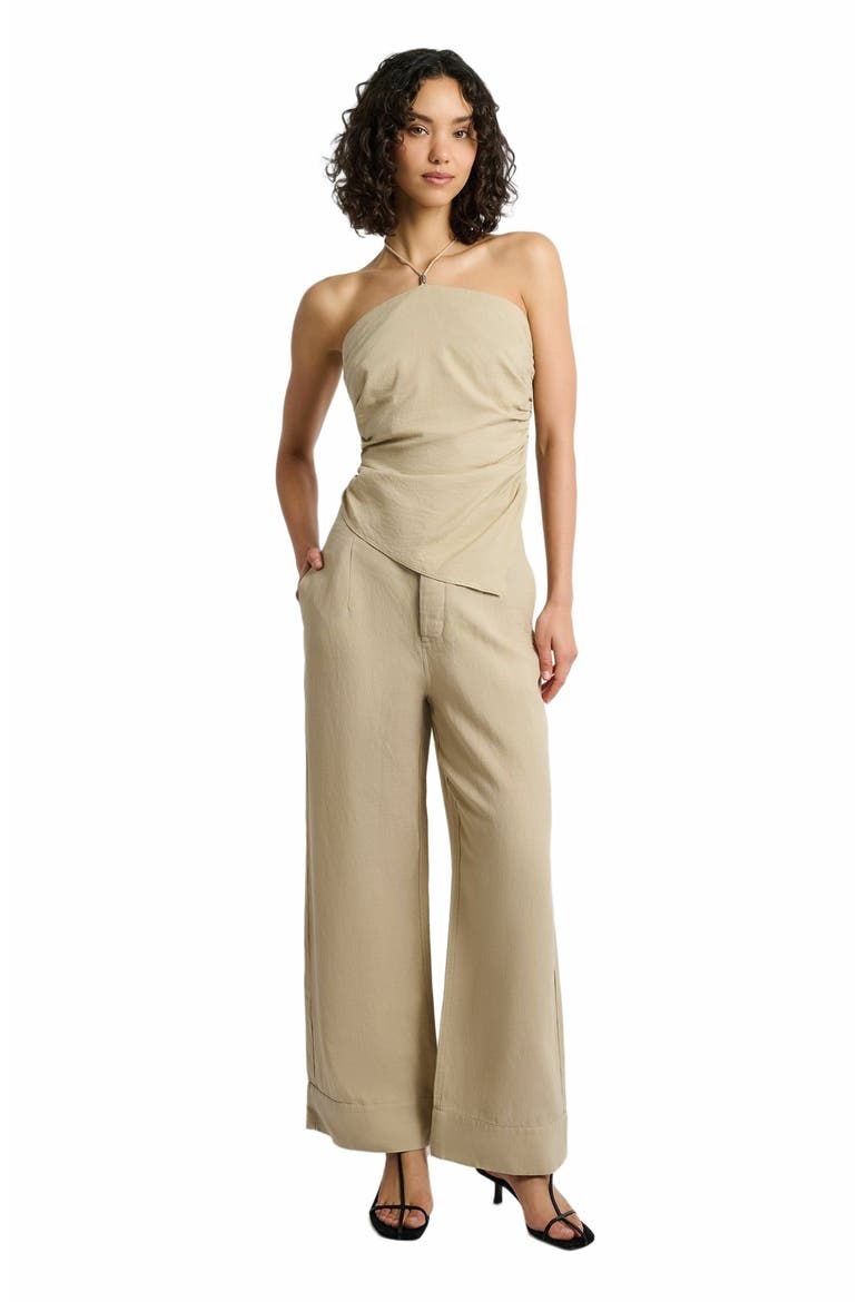 Air Linen Paperbag Trouser, Main, color, JUTE