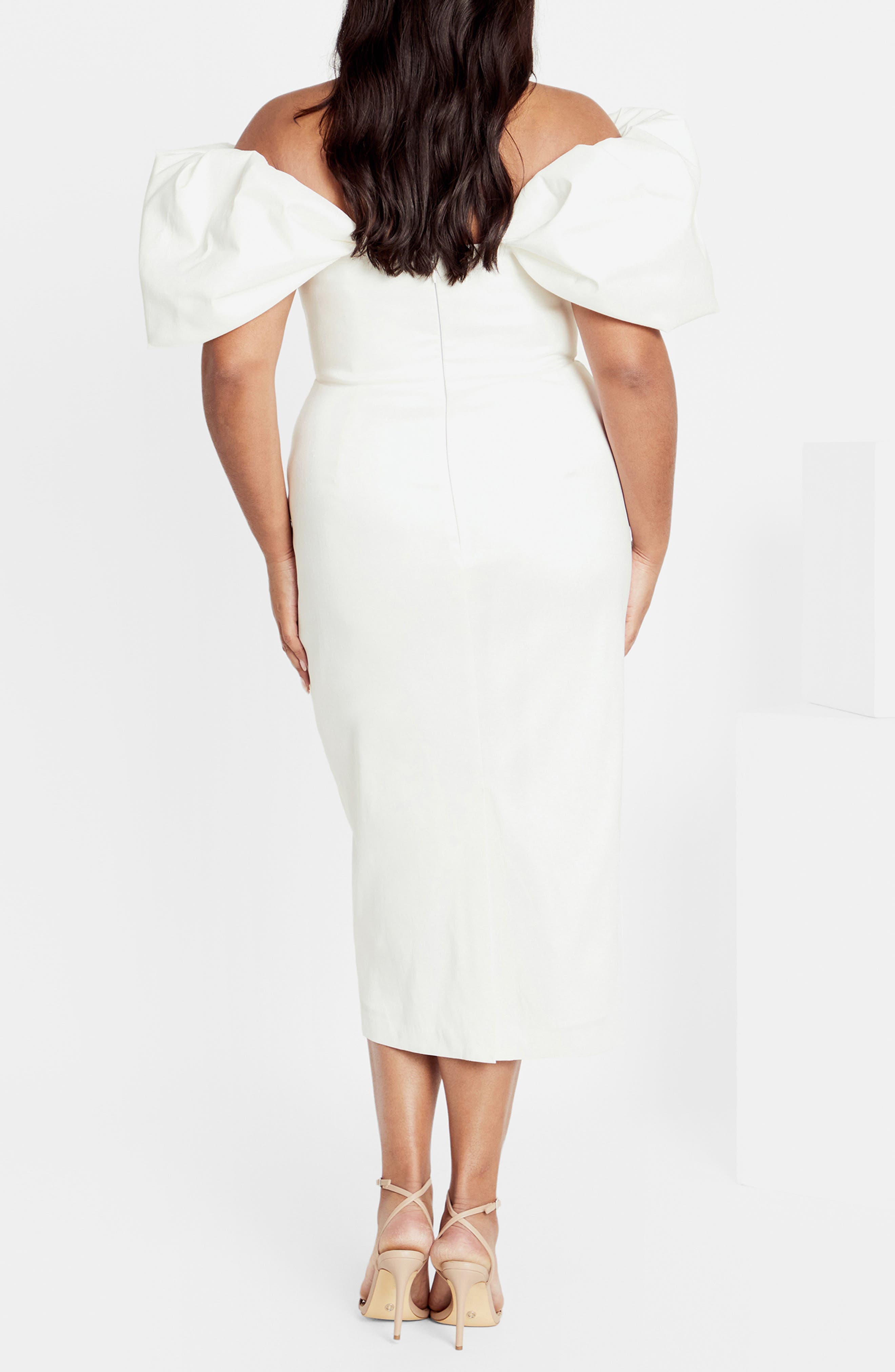 Elyse Puff Sleeve Sheath Dress - image 2