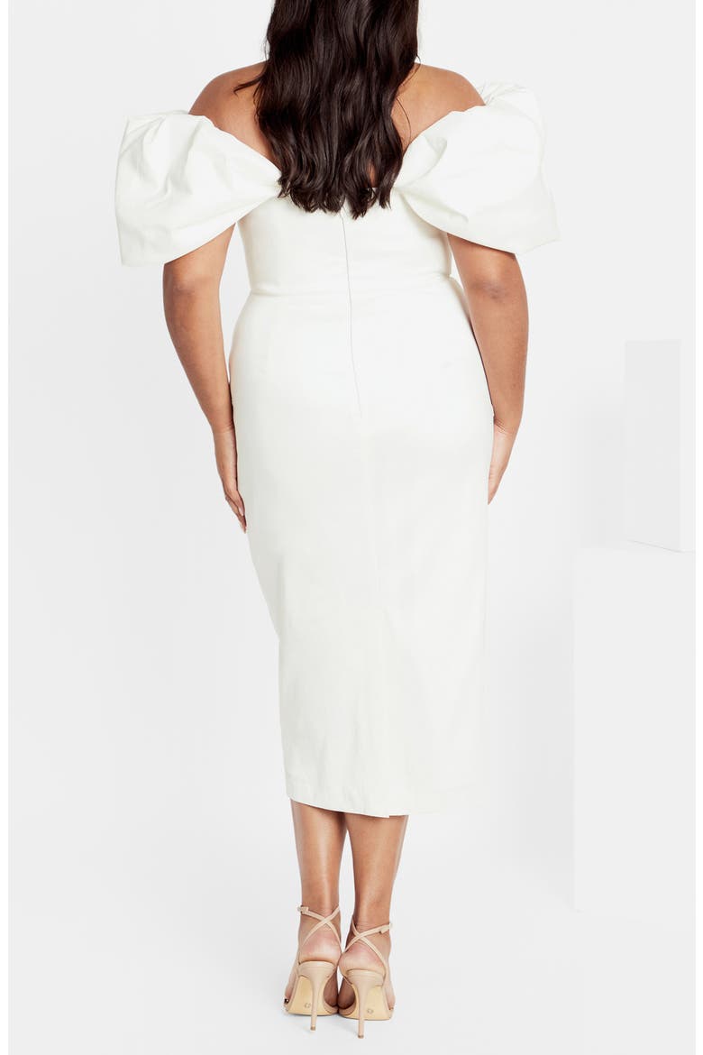 Elyse Puff Sleeve Sheath Dress, Alternate, color, WHITE