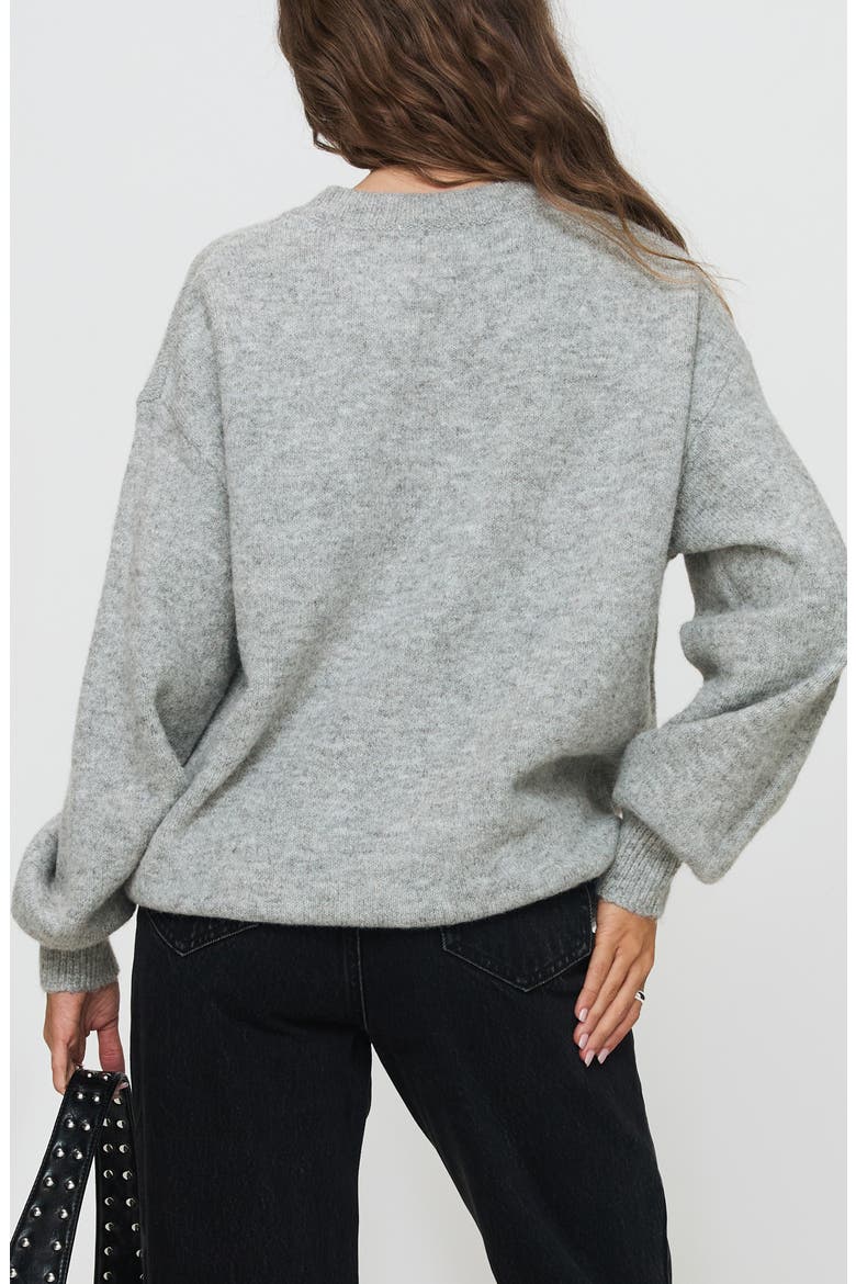Ryanna Oversize Crewneck Sweater, Alternate, color, GREY