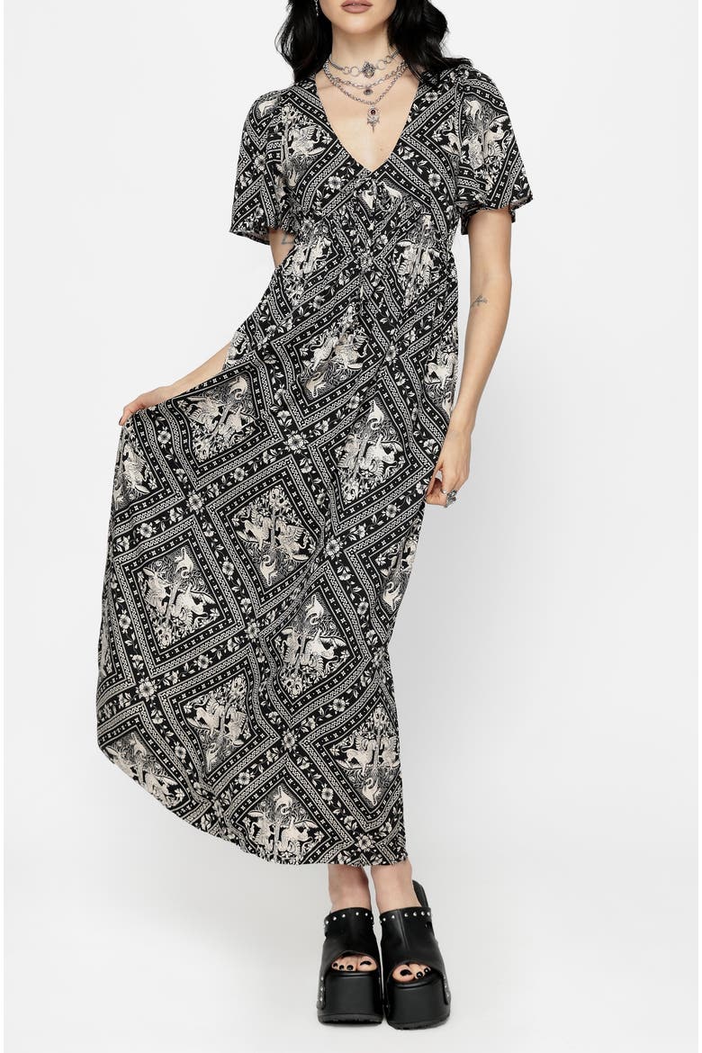 Floaty Sleeve Maxi Dress, Alternate, color, Black