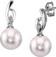 The Pearl Source Akoya Pearl & Diamond Lois Earrings