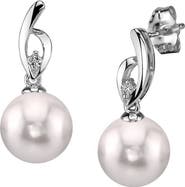 The Pearl Source Akoya Pearl & Diamond Lois Earrings