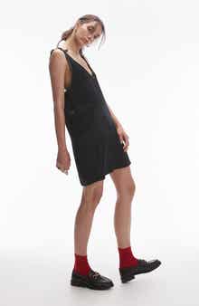 Topshop Frayed Satin Shift Minidress