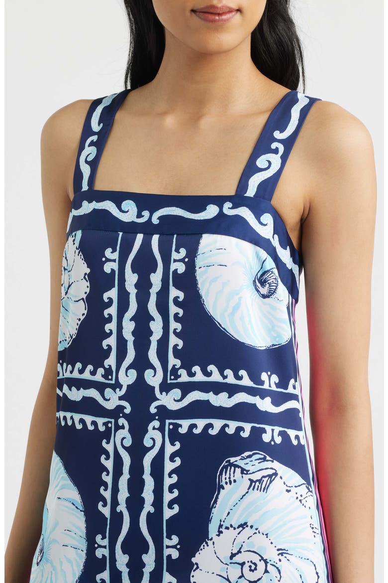 Casandra Print Sleeveless Maxi Dress, Alternate, color, LOW TIDE NAVY SHELL SHINE