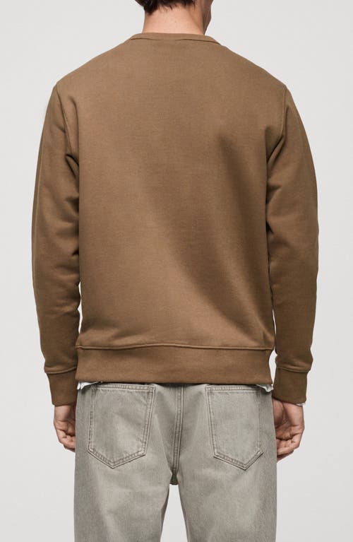 Mango Regular Fit Cotton Blend Sweatshirt In Medium Brown