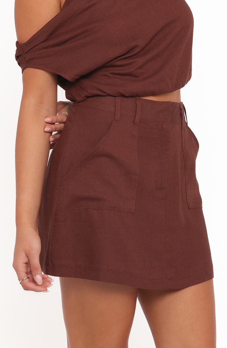 Petal & Pup Shaw One-Shoulder Crop Top, Alternate, color, Chocolate Brown