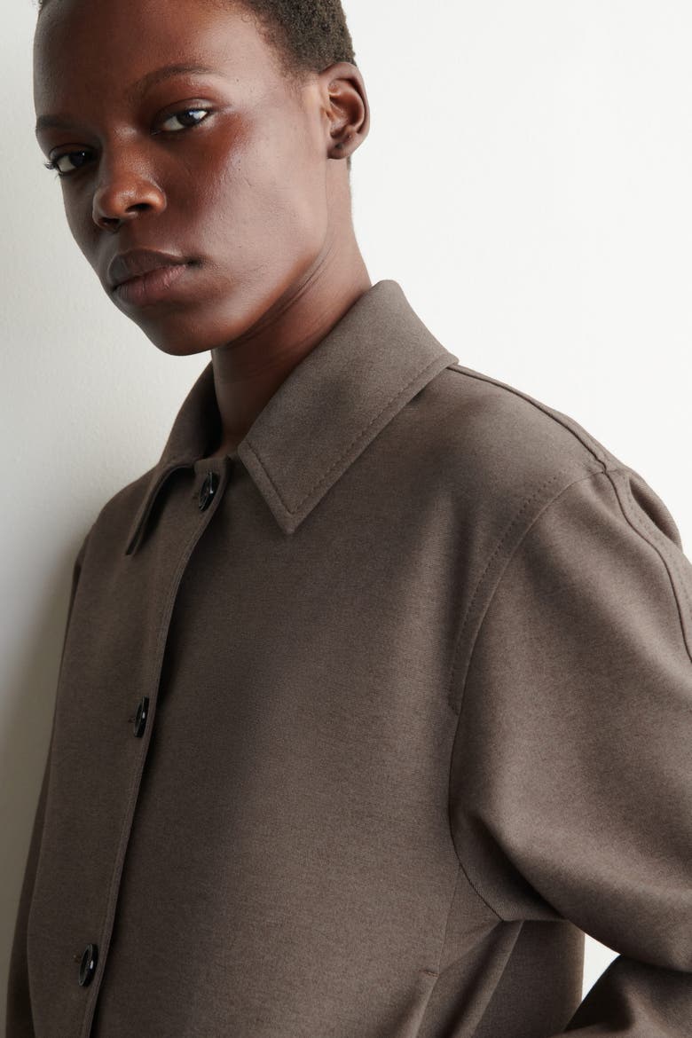Rounded Jersey Jacket, Alternate, color, BROWN