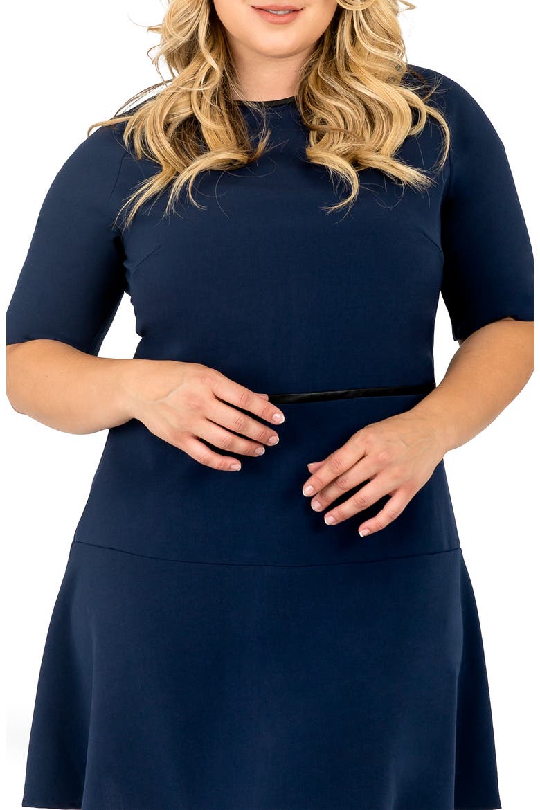 Tina Flounce Dress, Alternate, color, NAVY