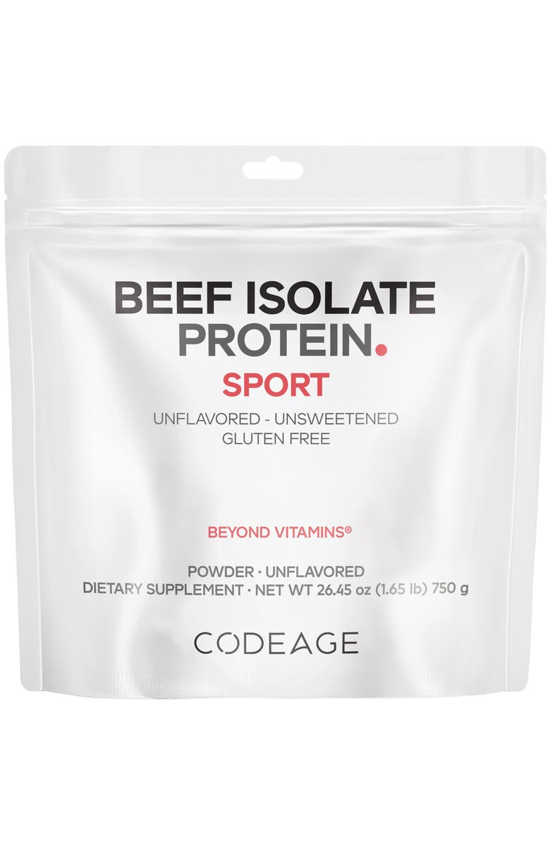 Codeage Grass-Fed Beef Isolate Protein Powder Supplement, Main, color, White