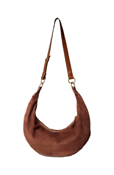 Leather Convertible Hobo Ring Bag