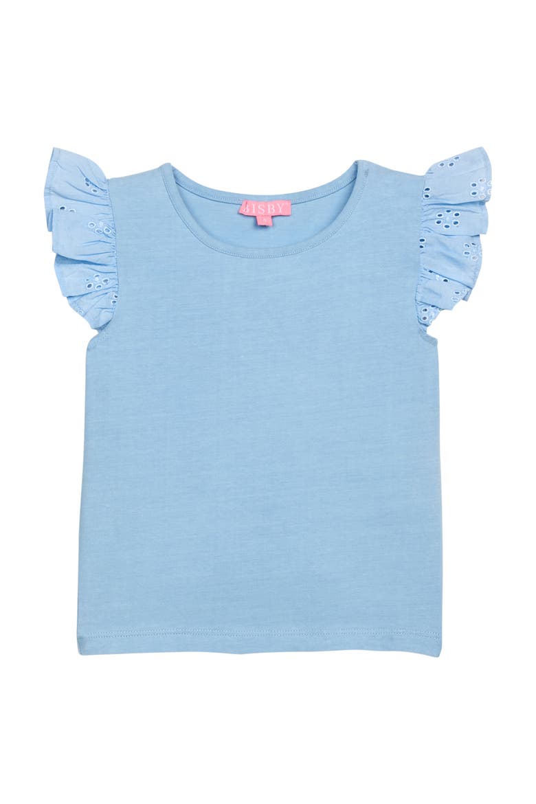 Kids' Knit Eyelet Tank, Main, color, Light Blue