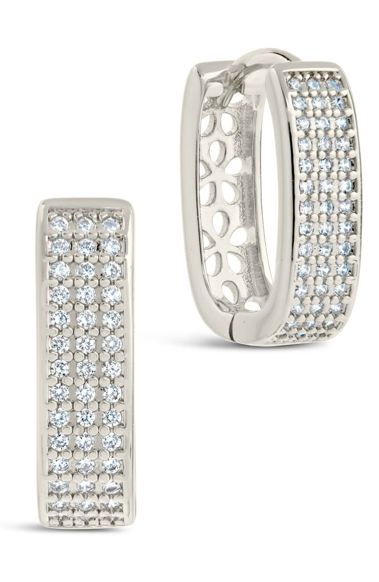 Sterling Forever Renee Hoop Earrings, Main, color, Silver