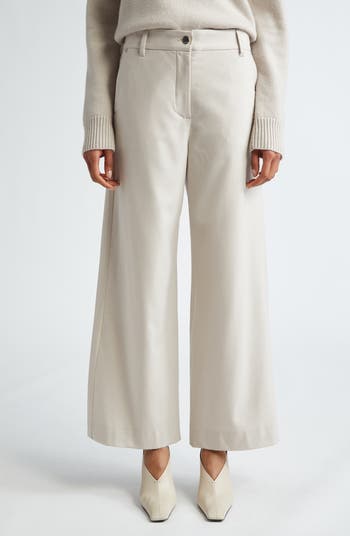 Max Mara Ermes Wide Leg Stretch Virgin Wool Trousers | Nordstrom