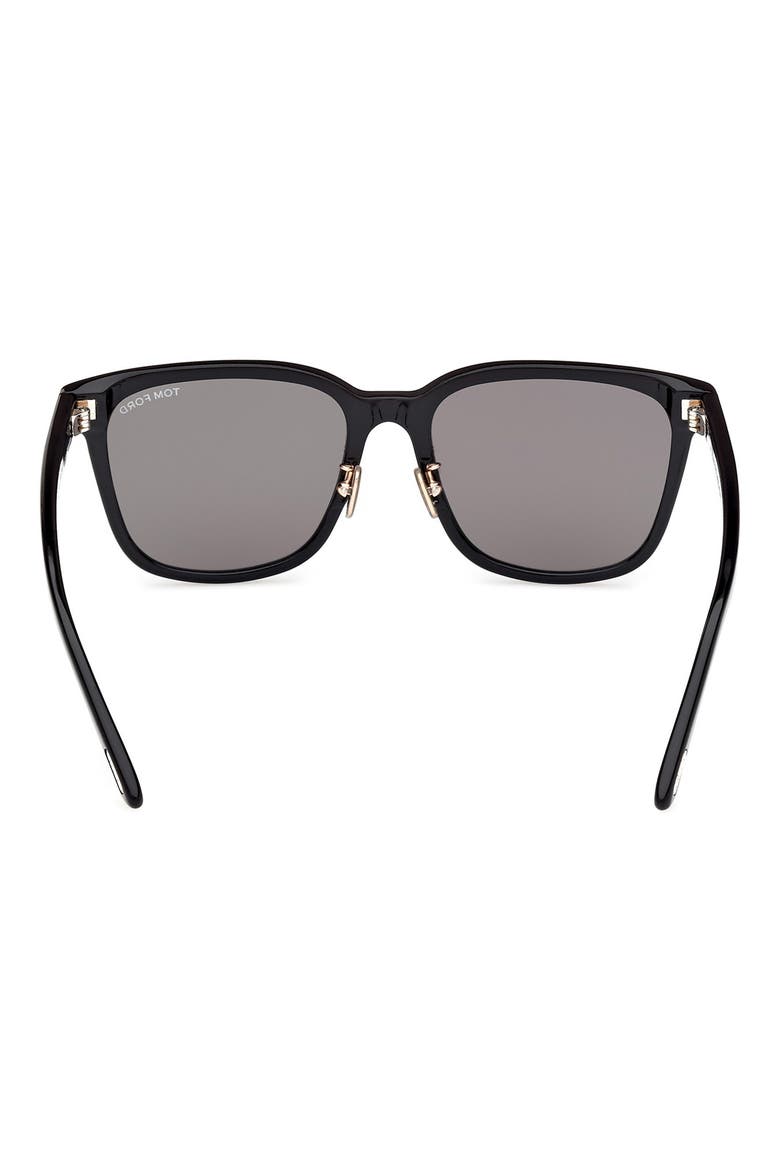 56mm Square Sunglasses, Alternate, color, SHINY BLACK / GRADIENT SMOKE