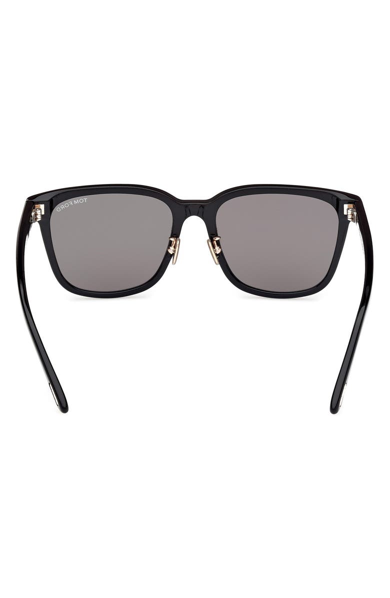 TOM FORD 56mm Square Sunglasses, Alternate, color, Shiny Black / Gradient Smoke