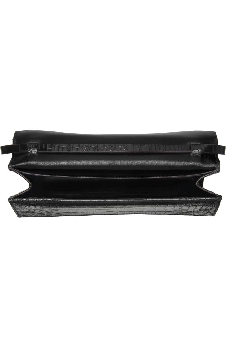 TOM FORD Mini Aube Croc Embossed Leather Shoulder Bag, Alternate, color, Black