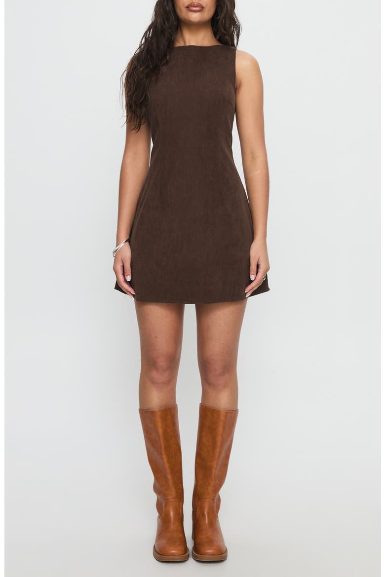Alfalfa Sleeveless Corduroy Minidress, Main, color, CHOCOLATE