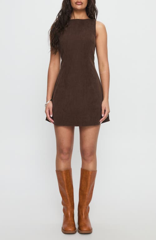 Princess Polly Alfalfa Sleeveless Corduroy Minidress In Brown