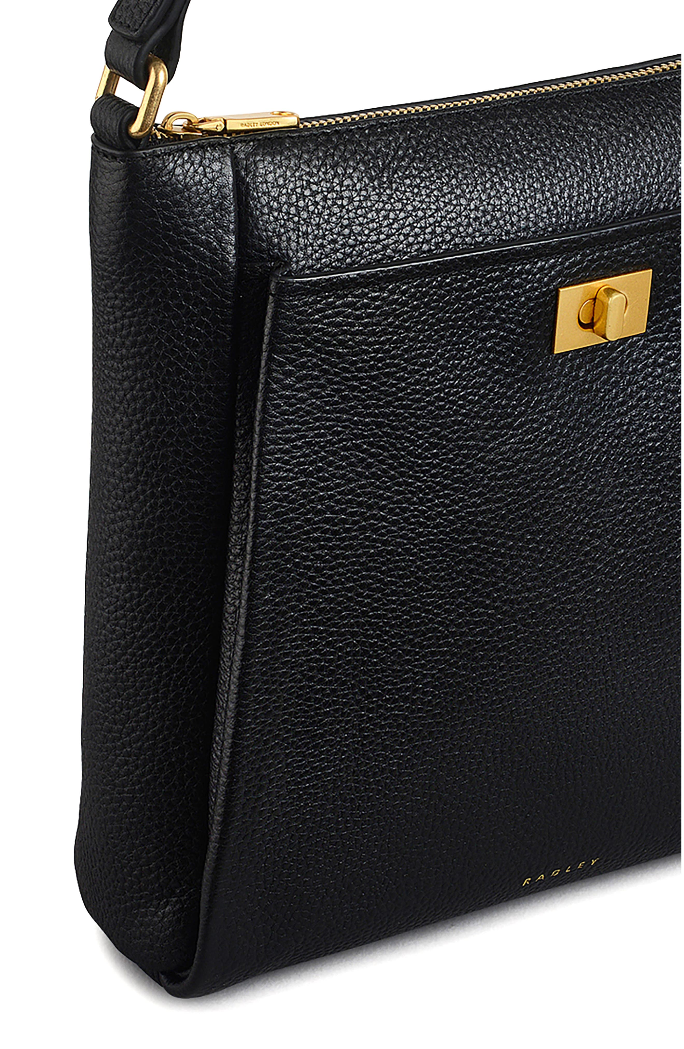 Radley Brooke Avenue Small Zip Top Crossbody Bag, Alternate, color, Black