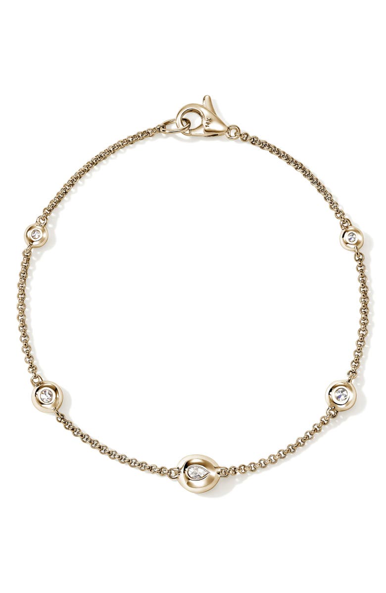 John Hardy Lovestruck<sup>™</sup> Lab Grown Diamond Station Bracelet, Alternate, color, Gold