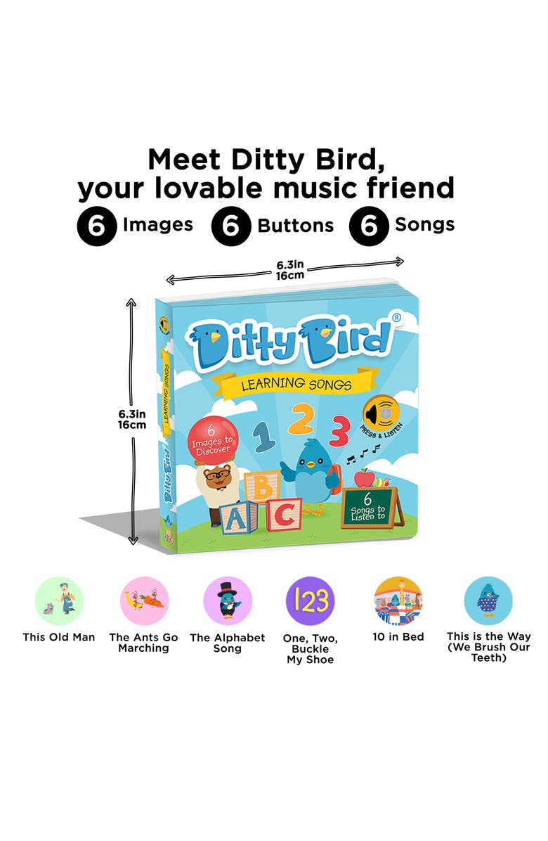 Ditty Bird Kids' Learning Songs Interactive Musical Sound Book, Alternate, color, Blue